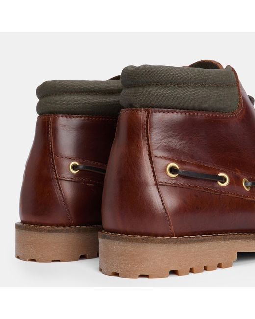 Barbour Brown Tiler Moc Flat Ankle Boots for men