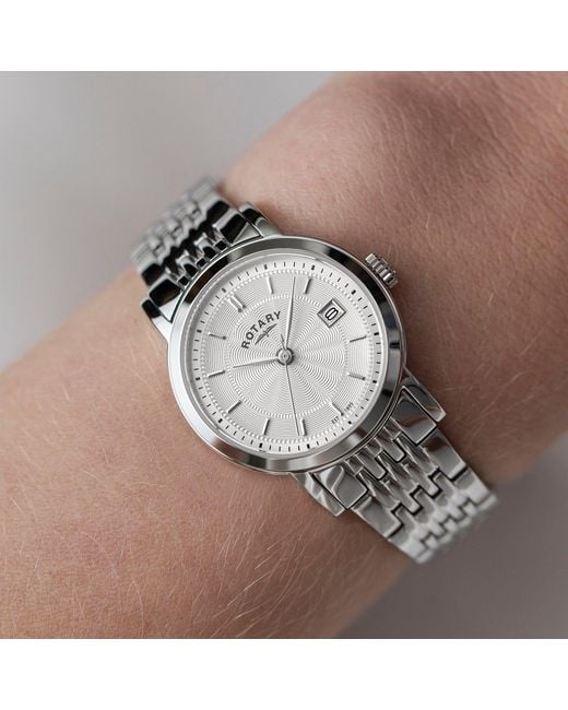 Rotary Metallic Ladies Heritage Ss Bracelet Watch