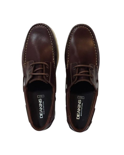 Deakins Brown Deaks Monteiro Boat Shoes for men
