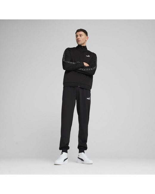 PUMA Black Poly Tape Suit Full Tracksuit for men