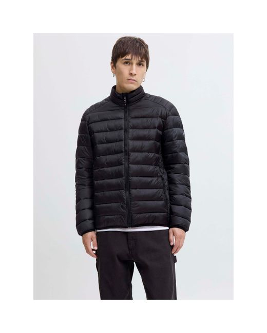Jack & Jones Blue Bradley Stand Collar Puffer for men