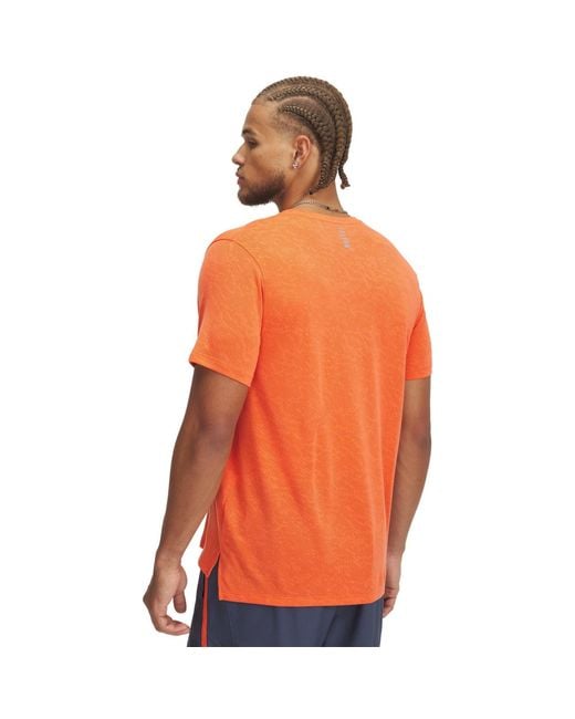 Under Armour Orange Launch Camo Short Sleeve Fire Reflective for men