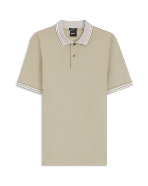 Boss Natural Short Sleeve Polo Shirt for men
