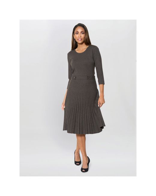 Gina Bacconi Black Annabella Pleated Midi Dress