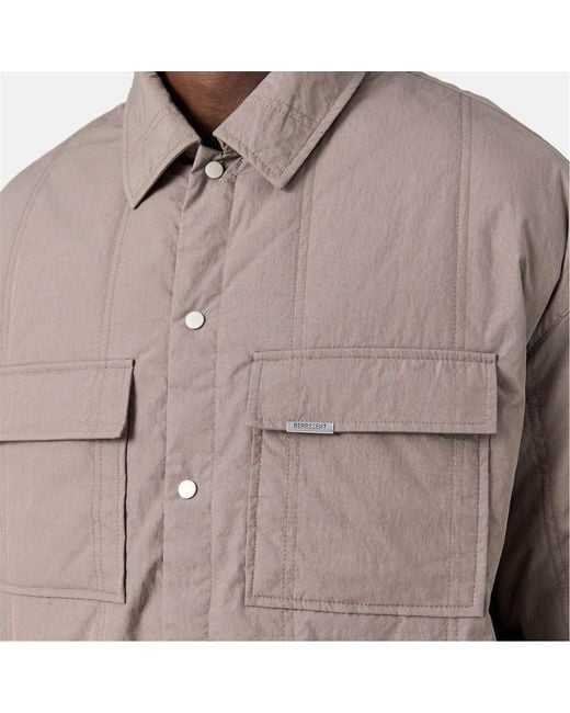 Represent Brown Relaxed Tailored Overshirt for men