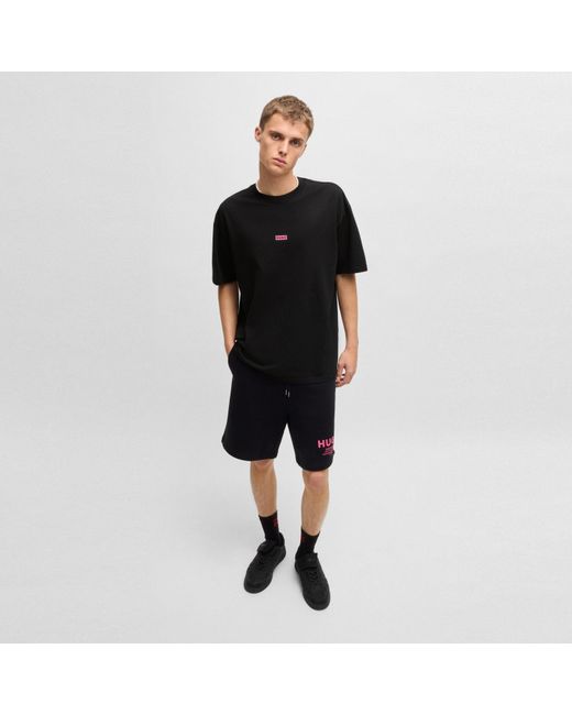 HUGO Black Printed Logo Back T-Shirt With Mcmxciii Text for men