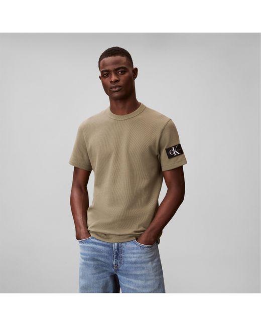 Calvin Klein Green Badge Waffle Tee for men