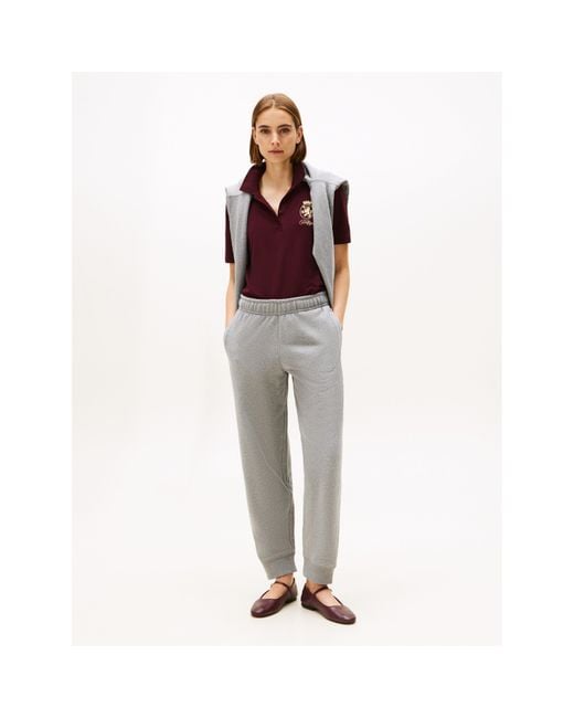 Tommy Hilfiger Gray Script Closed Cuff Soft Fleece Joggers