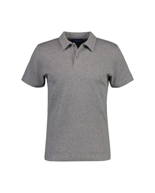 Gant Gray Waffle Texture Piqué Polo Shirt for men