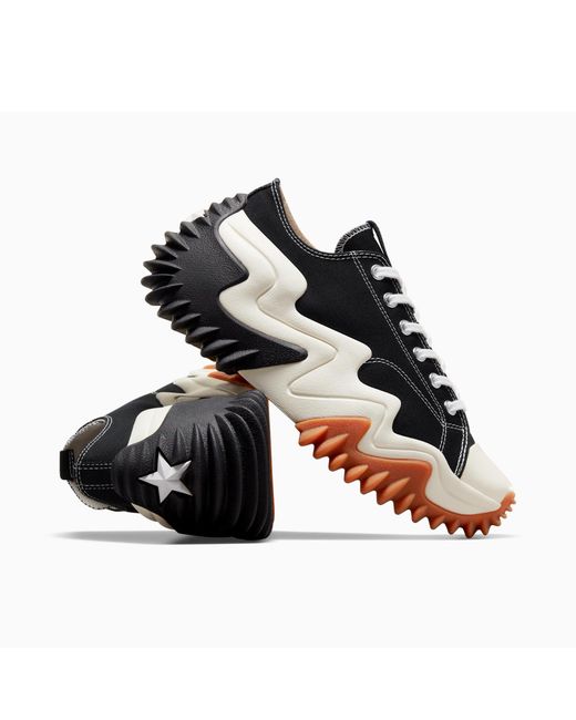 Converse Black Adults Run Star Motion Canvas Platform Trainers
