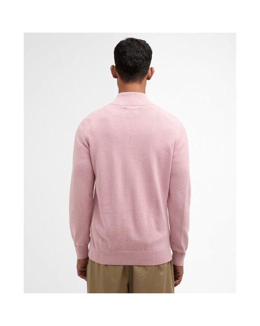 Barbour Pink Half-Zip Jumper for men
