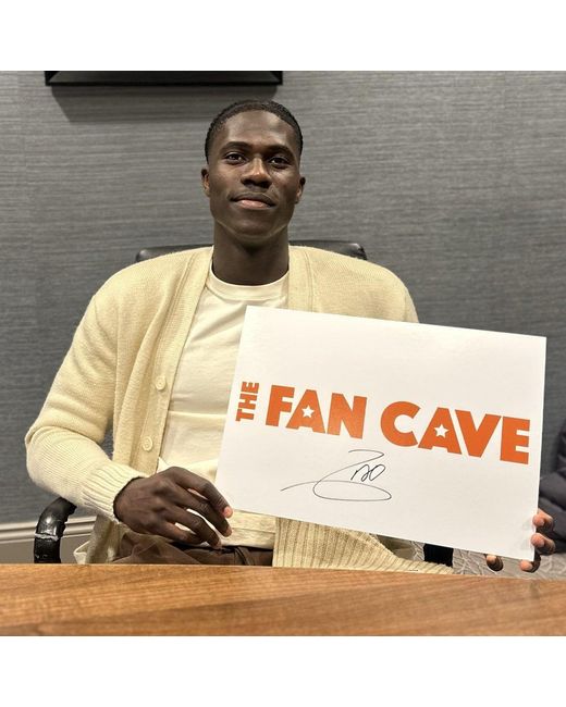 The Fan Cave Red Amadou Onana Signed Aston Villa Shirt Premium Fram