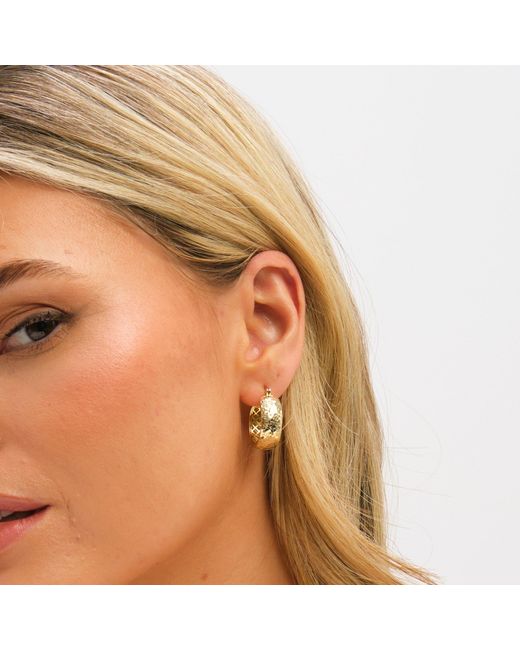 Jon Richard Metallic Textured Large Hoop Earrings