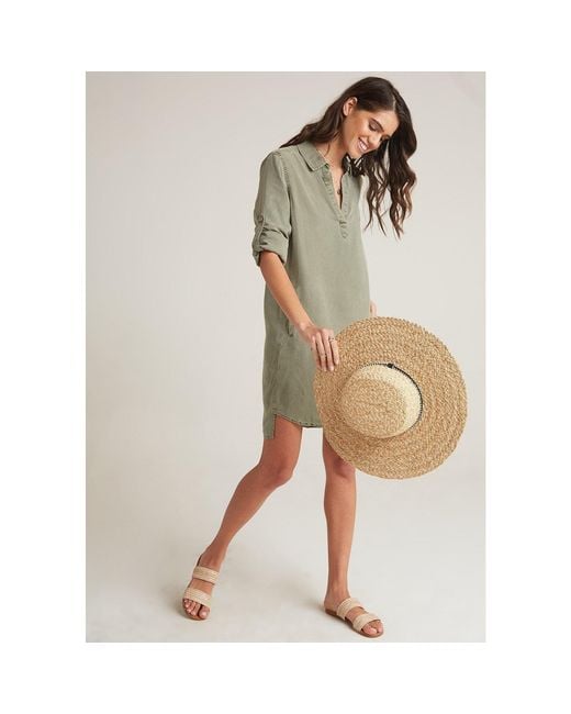 Bella Dahl Natural Long-Sleeve A-Line Shirt Dress