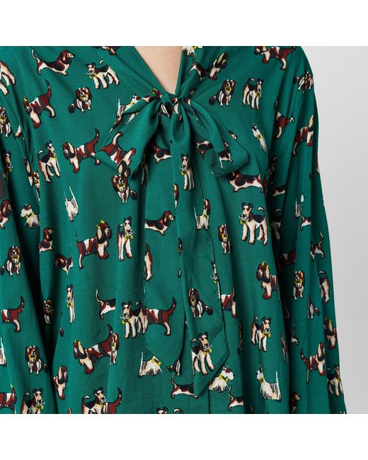 Yumi' Green Dog Blouse