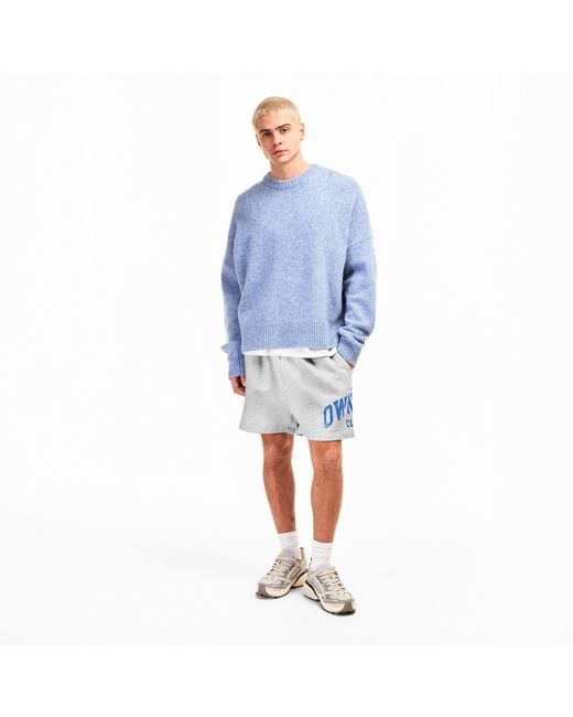 Represent Blue Owners Fleece Jogger Shorts for men