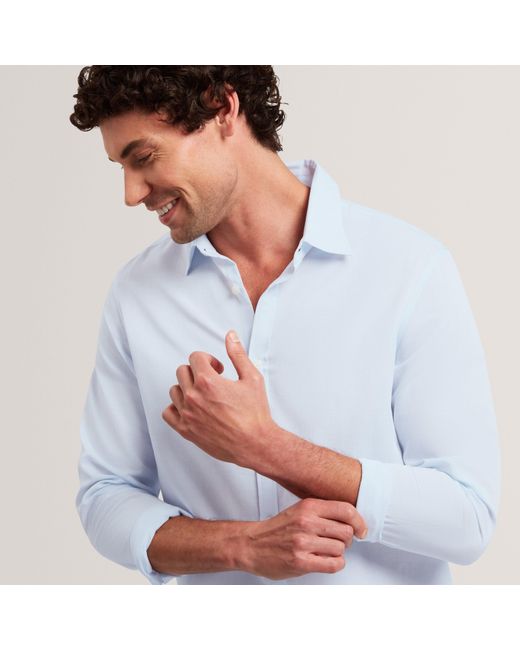 Ted Baker White Ls Regular Fit Linen Shirt for men