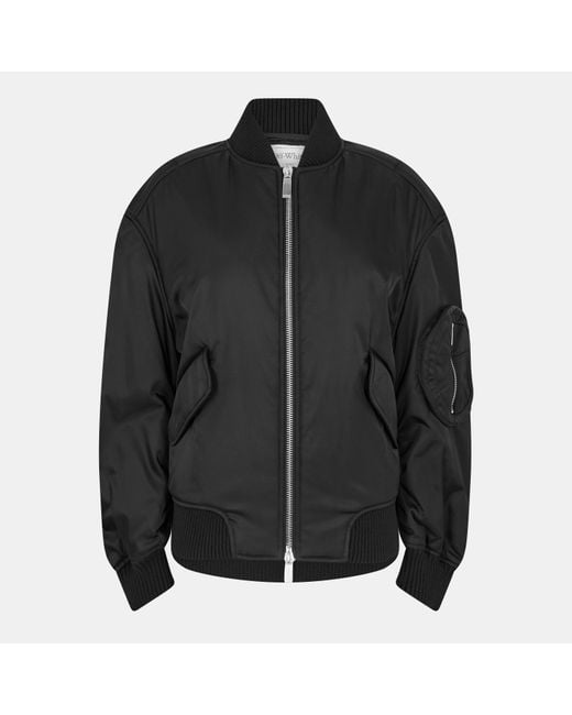 Off-White c/o Virgil Abloh Black Patterned Relaxed Fit Bomber Jacket