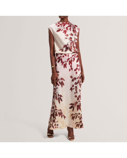 Ted Baker Pink Printed Drape Top