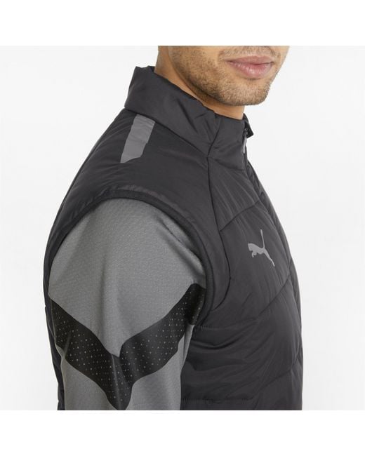 PUMA Black Teamliga Vest Jacket Gilet for men