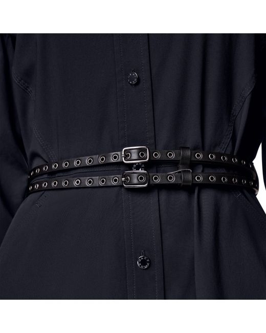 DKNY Black Belt Pop Shirt Dress