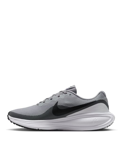 Nike Gray Revolution 8 Road Running Shoes for men