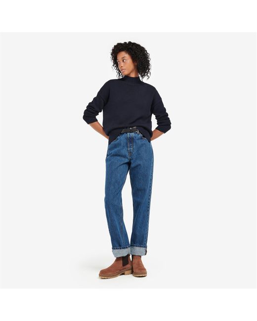 Barbour Blue Sandy High-neck Jumper