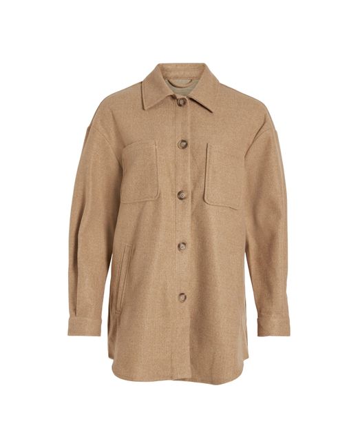 Vila Natural Long Sleeve Shirt Jacket