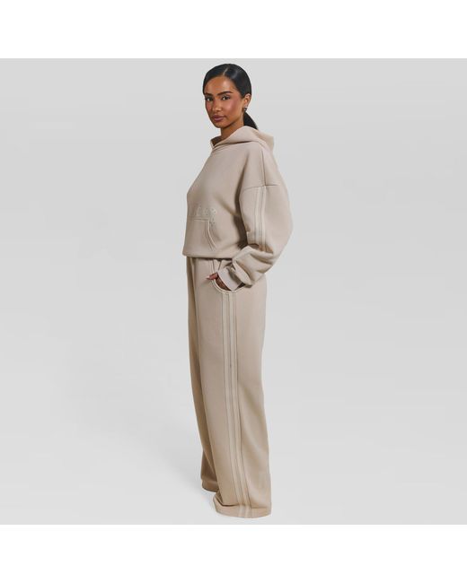 Mars the Label Natural Kiera Open Hem Fleece Jogging Bottoms