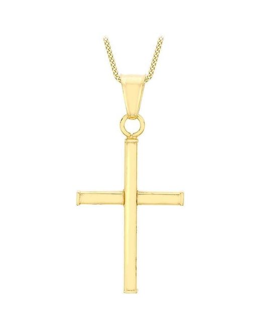 Be You Metallic 9ct Plain Cross Necklace