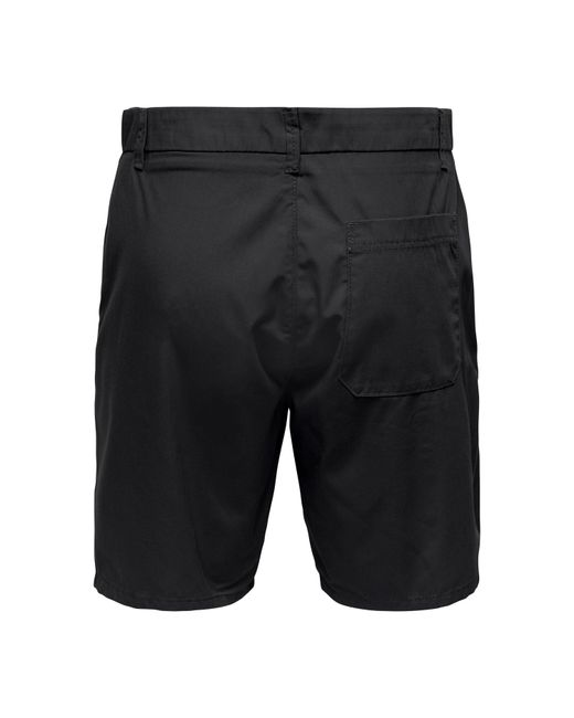 Only & Sons Black Chino Shorts for men