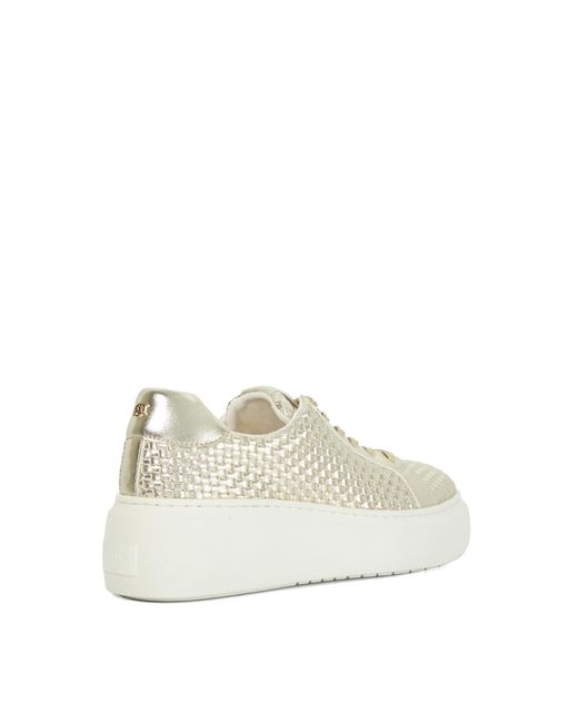 Dune Natural Estrids Lace Up Platform Trainers