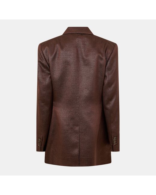 Tom Ford Brown Genuine Leather Tailored Fit Leather Jacket