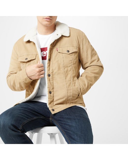 Levi's Natural Type 3 Sherpa Cotton Mix Long Sleeve Denim Jacket for men