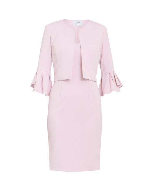 Gina Bacconi Pink Melissa Crepe Dress And Jacket