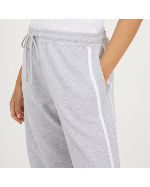 Brave Soul White Bs Wide Leg Jogger With Side Stripe Detail