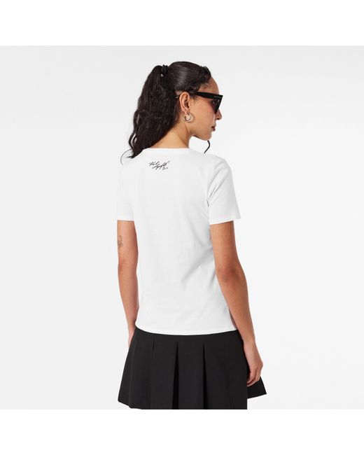 Karl Lagerfeld White Sequin T-Shirt