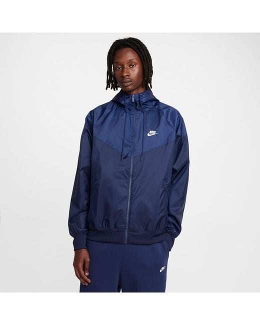 Nike Blue Sportswear Windrunner Hooded Jacket for men