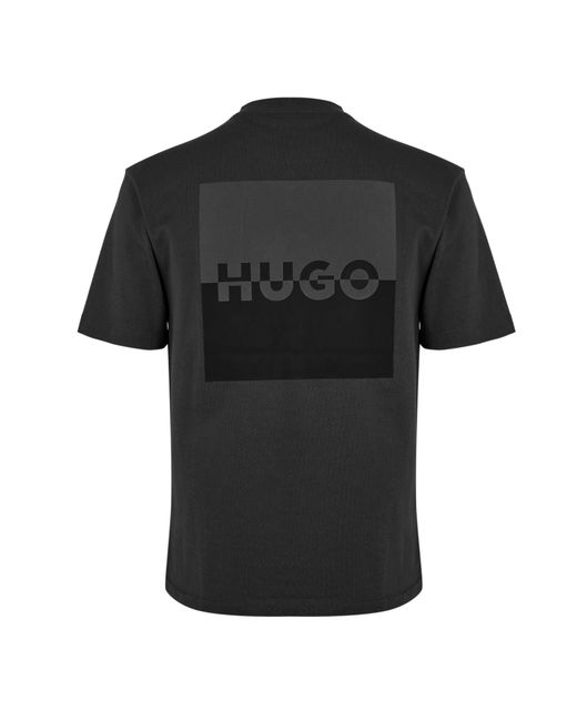 HUGO Black Dusplito Short Sleeve Polo Shirt for men