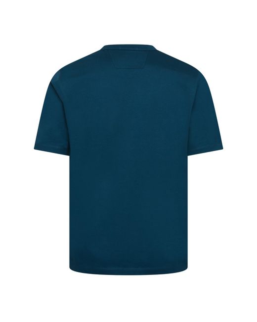 C P Company Blue Metropolis Series Chest Logo T-Shirt for men