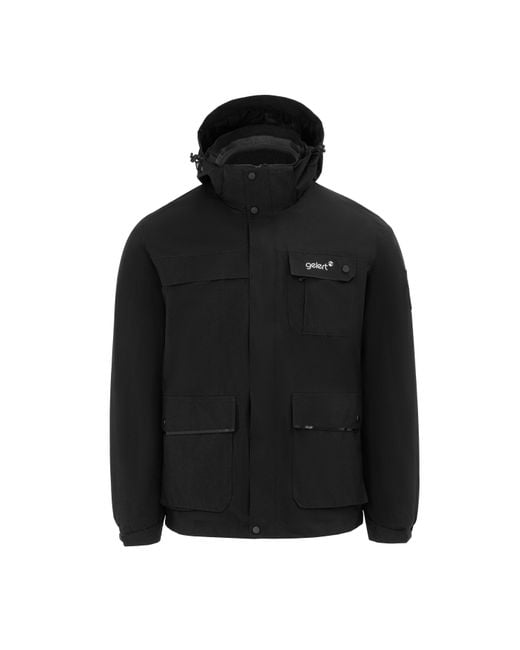 Gelert Black 3-In-1 Windproof Fleece Lined Detachable Hood Long Sleeve Jacket for men