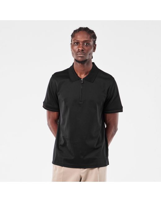 Pal Zileri Black Cotton Long Sleeve Polo Shirt for men