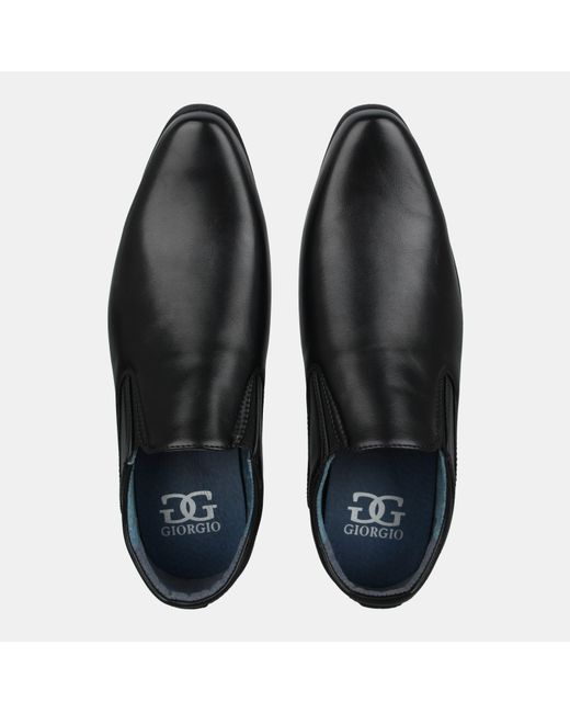 GIORGIO Black Langley Slip On Shoes for men