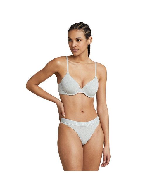Polo Ralph Lauren Gray Mid Rise Jersey Thong