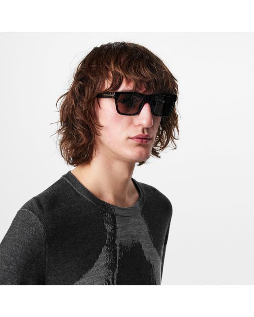 McQueen Black Oversized Sunglasses for men