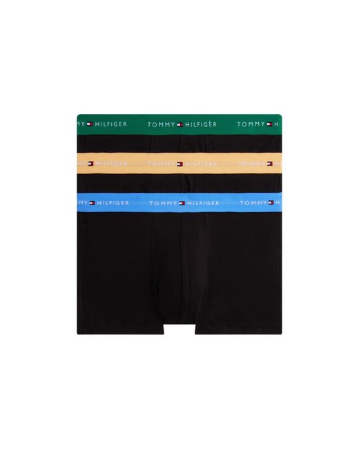 Tommy Hilfiger Black 3-Pack Logo Waistband Trunks for men