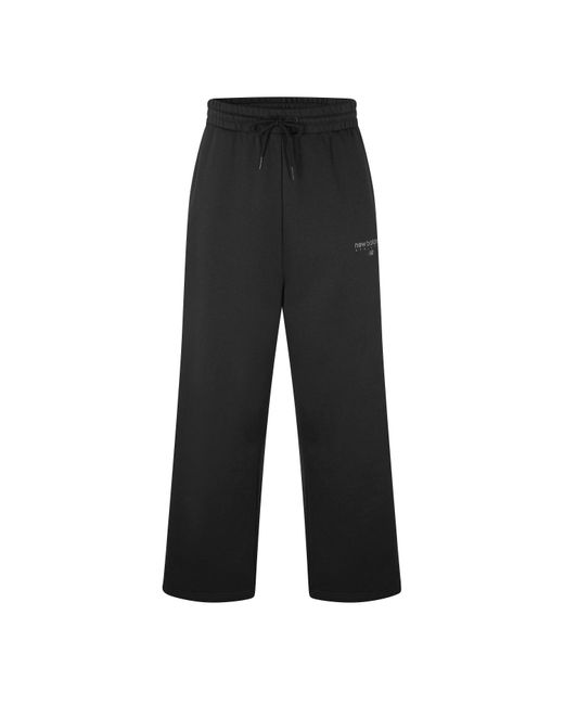 New Balance Black Trackside Open Hem Fleece Jogger for men