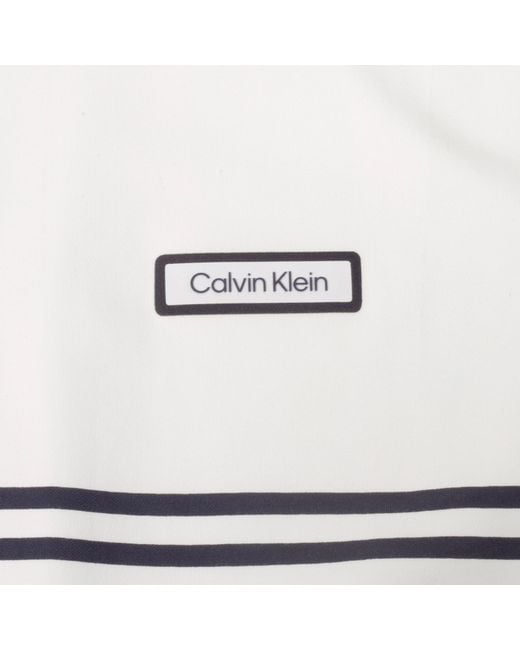 Calvin Klein White Short Sleeve Performance Polo Shirt for men