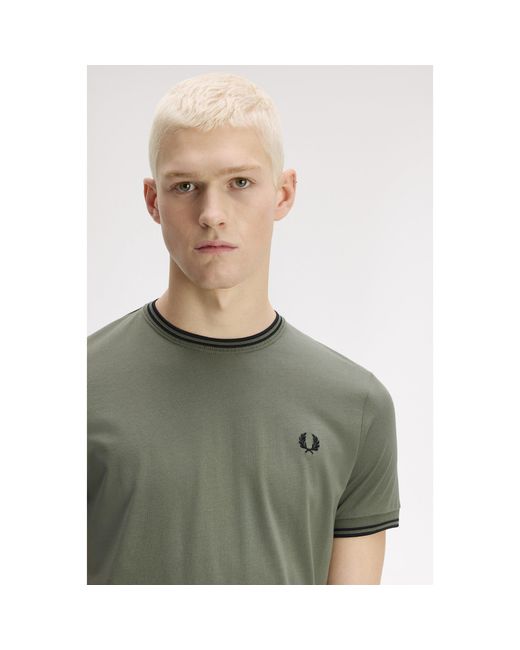 Fred Perry Green Twin Tipped T-Shirt for men