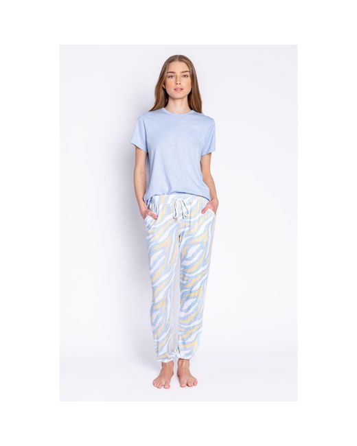 Pj Salvage Blue Cuffed Pant